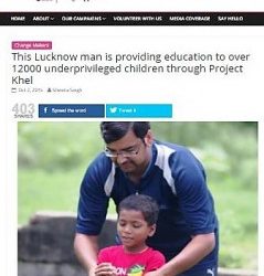 This Lucknow man is providing education to over 12000 underprivileged children through Project Khel